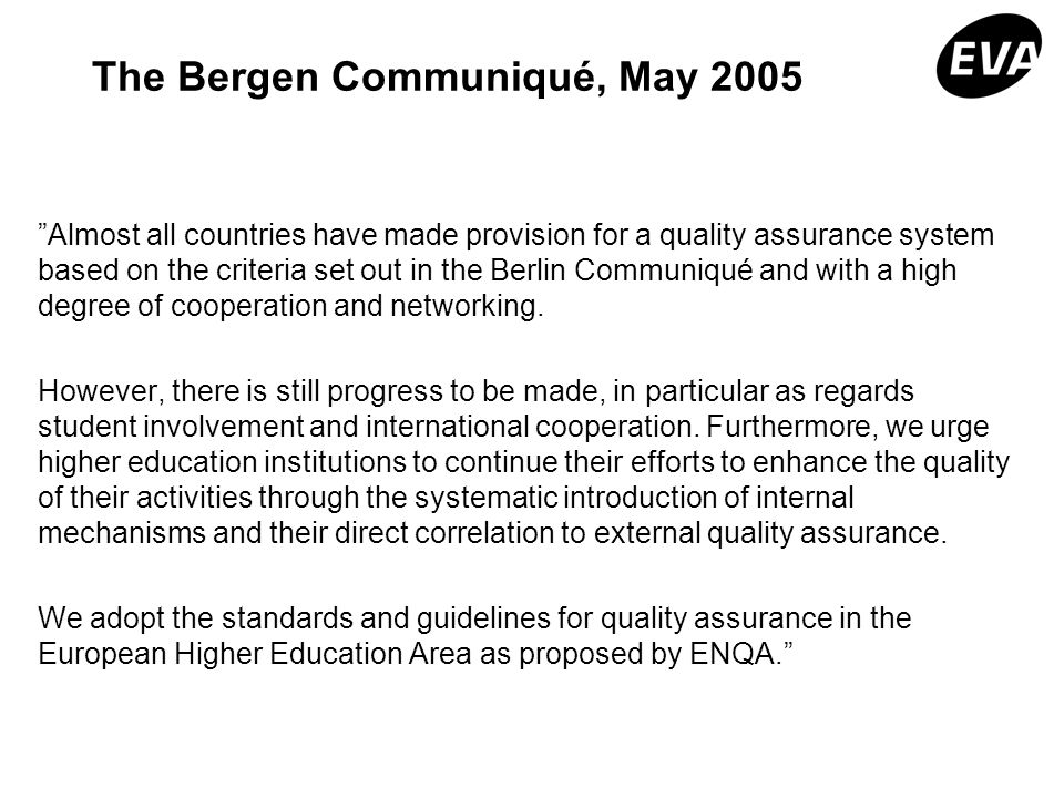 The Bergen Communiqué, May 2005
