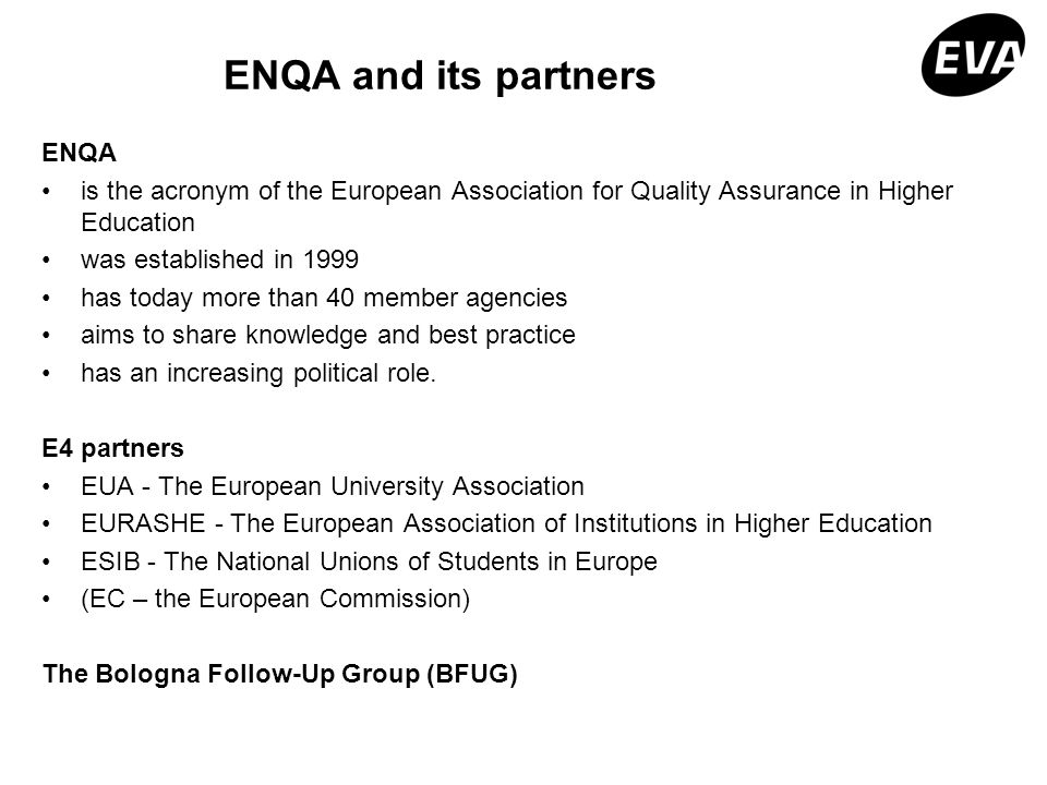 ENQA and its partners ENQA