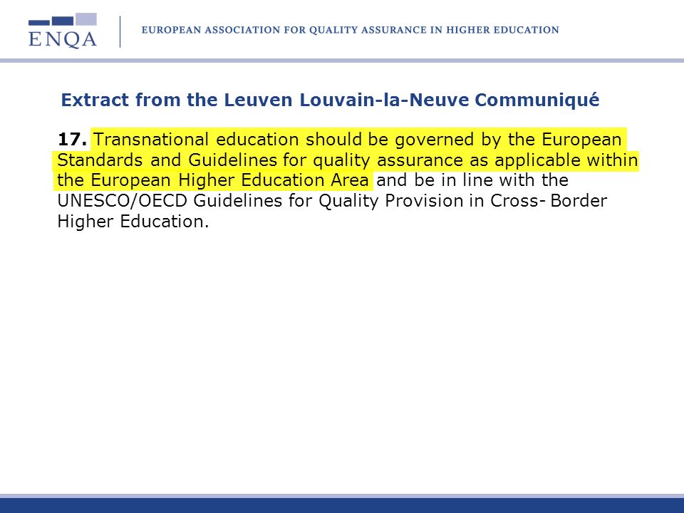 Extract from the Leuven Louvain-la-Neuve Communiqué