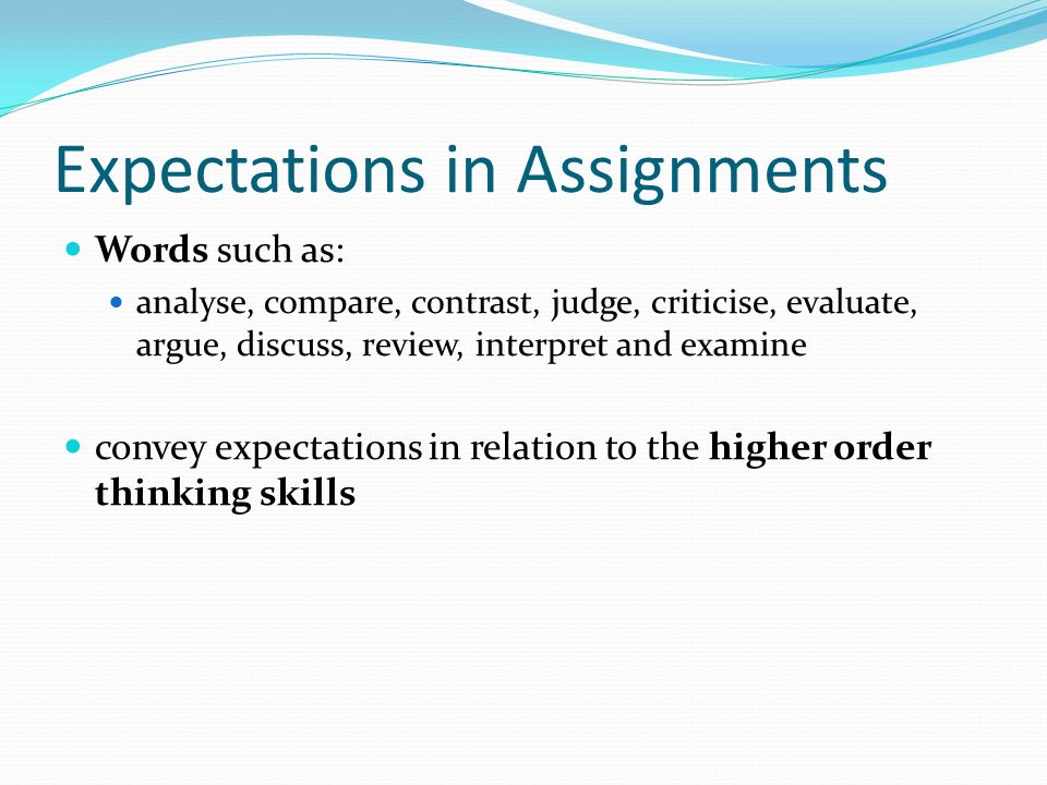 Expectations in Assignments
