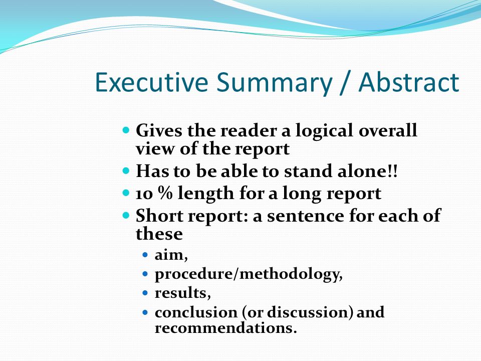 Executive Summary / Abstract