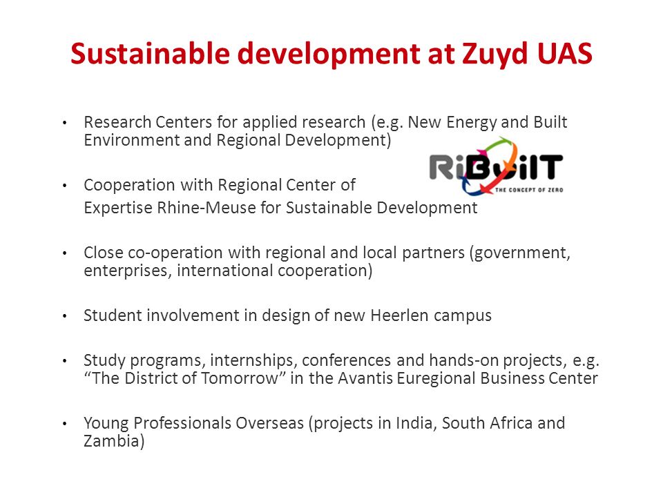 Sustainable development at Zuyd UAS