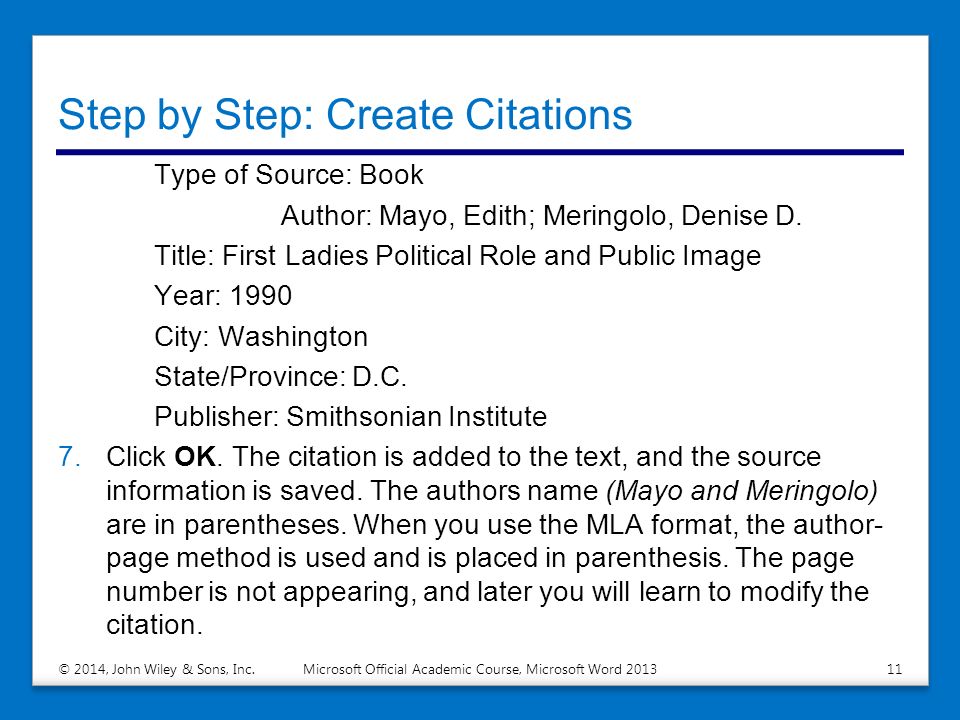 Step by Step: Create Citations