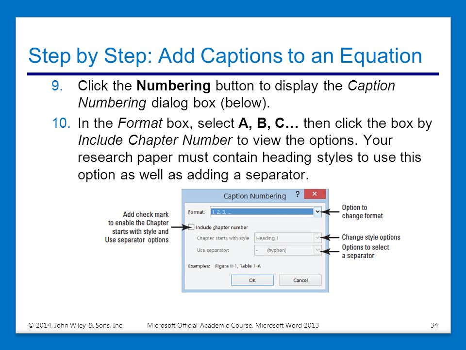 Step by Step: Add Captions to an Equation