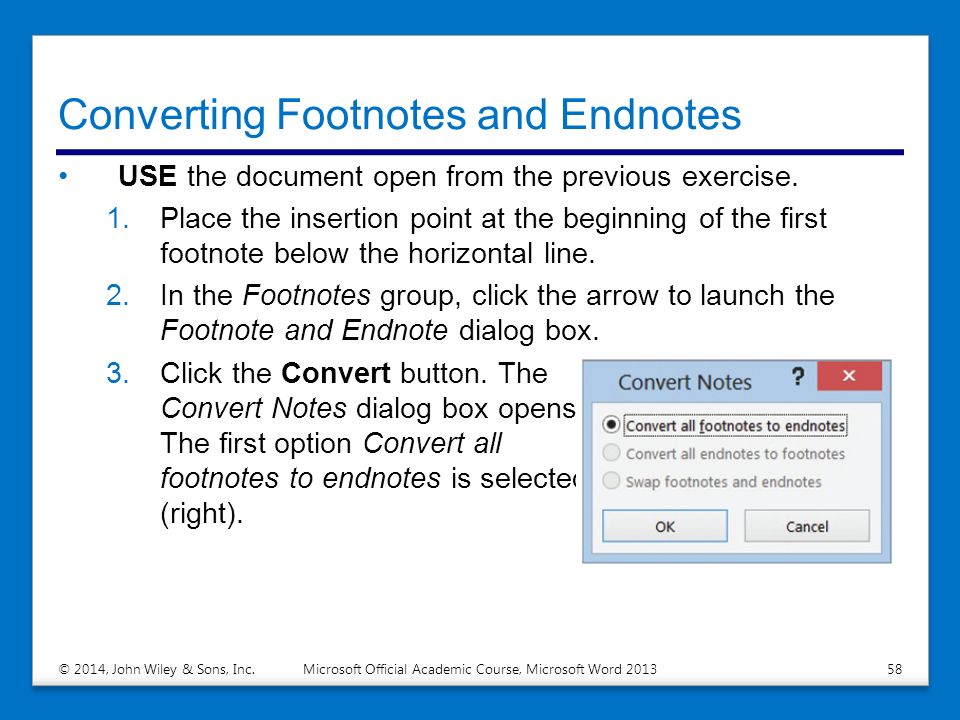 Converting Footnotes and Endnotes