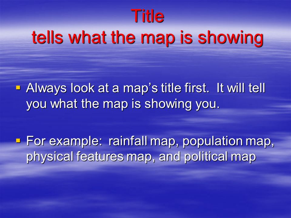 Title tells what the map is showing