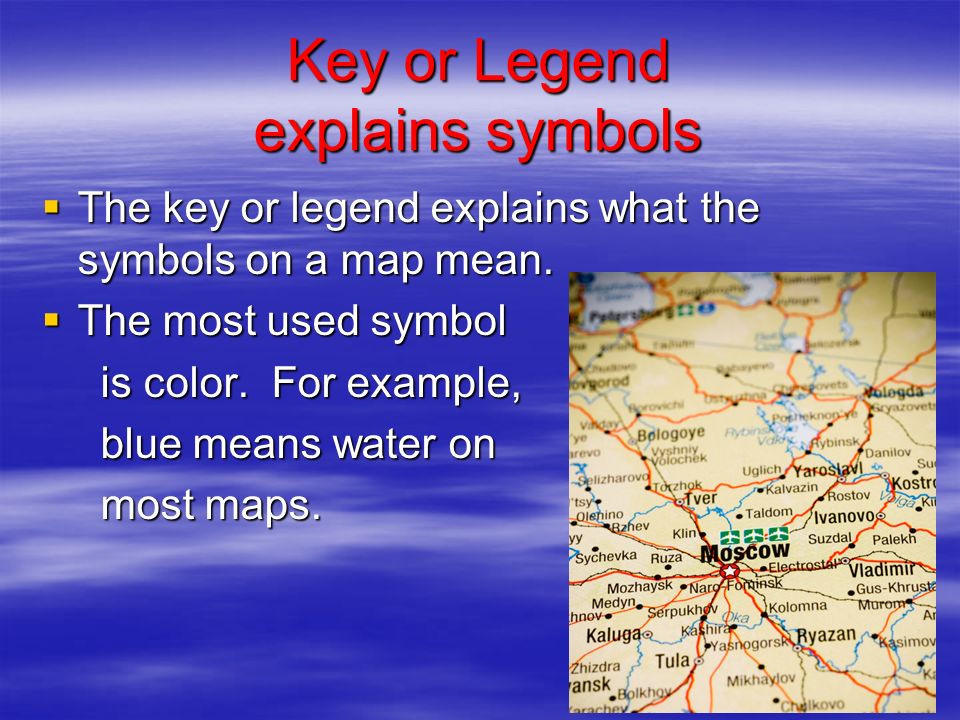 Key or Legend explains symbols