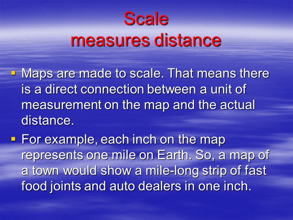 Scale measures distance