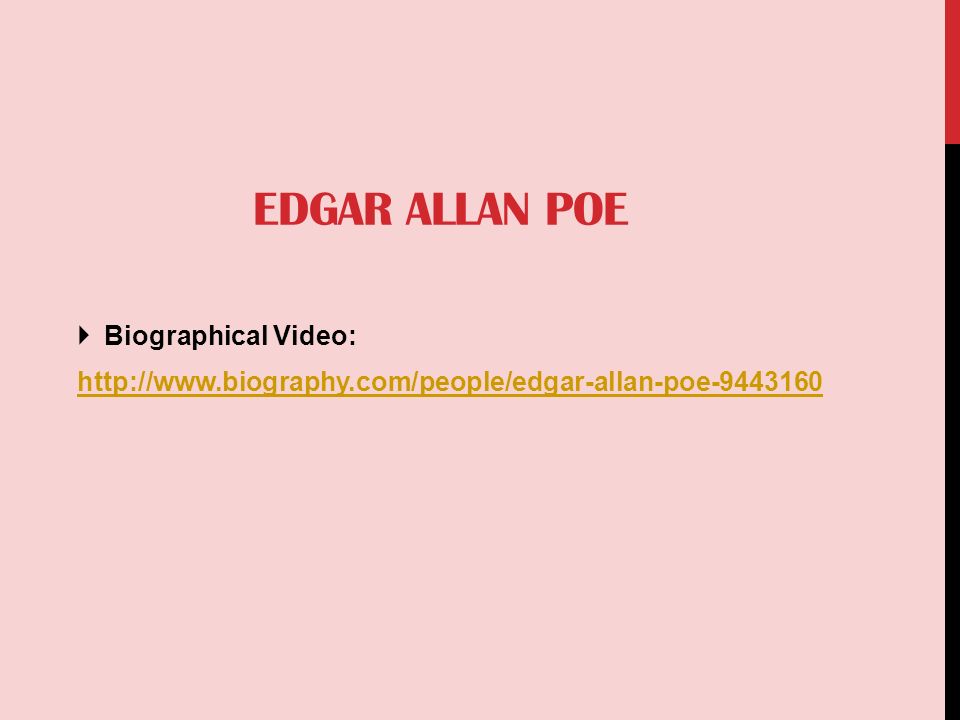 Edgar Allan Poe Biographical Video: