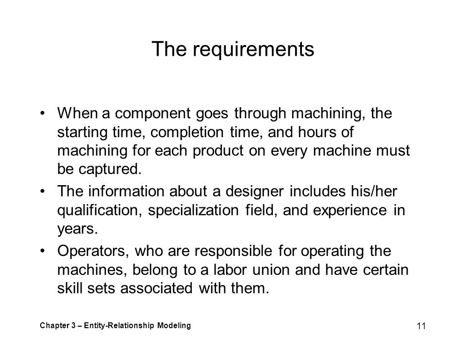 The requirements