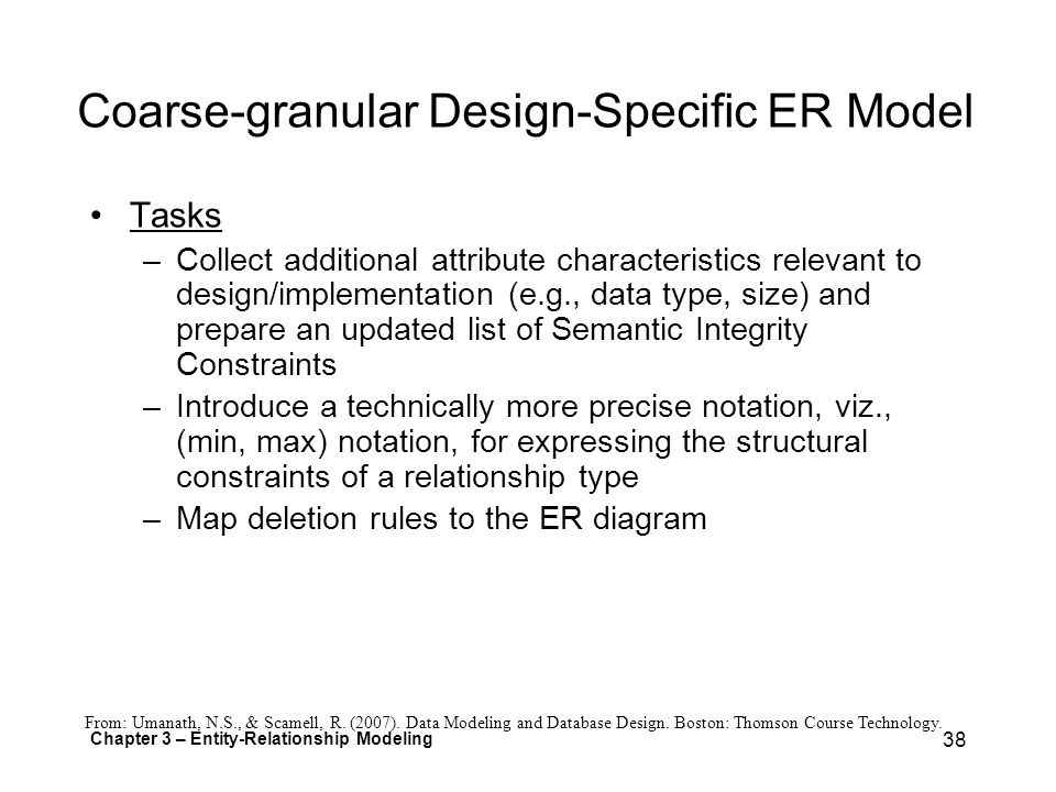 Coarse-granular Design-Specific ER Model