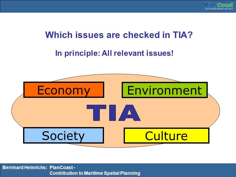 Which issues are checked in TIA In principle: All relevant issues!