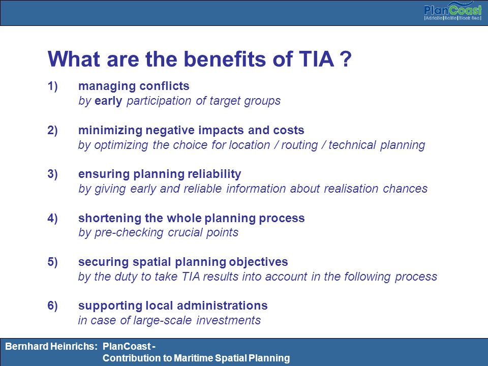 What are the benefits of TIA