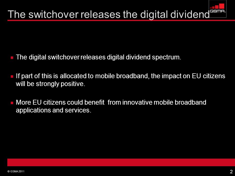 The switchover releases the digital dividend