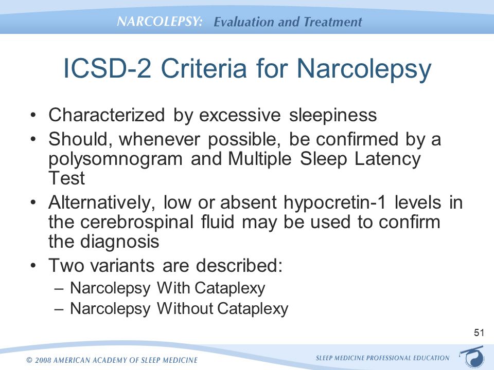 ICSD-2 Criteria for Narcolepsy