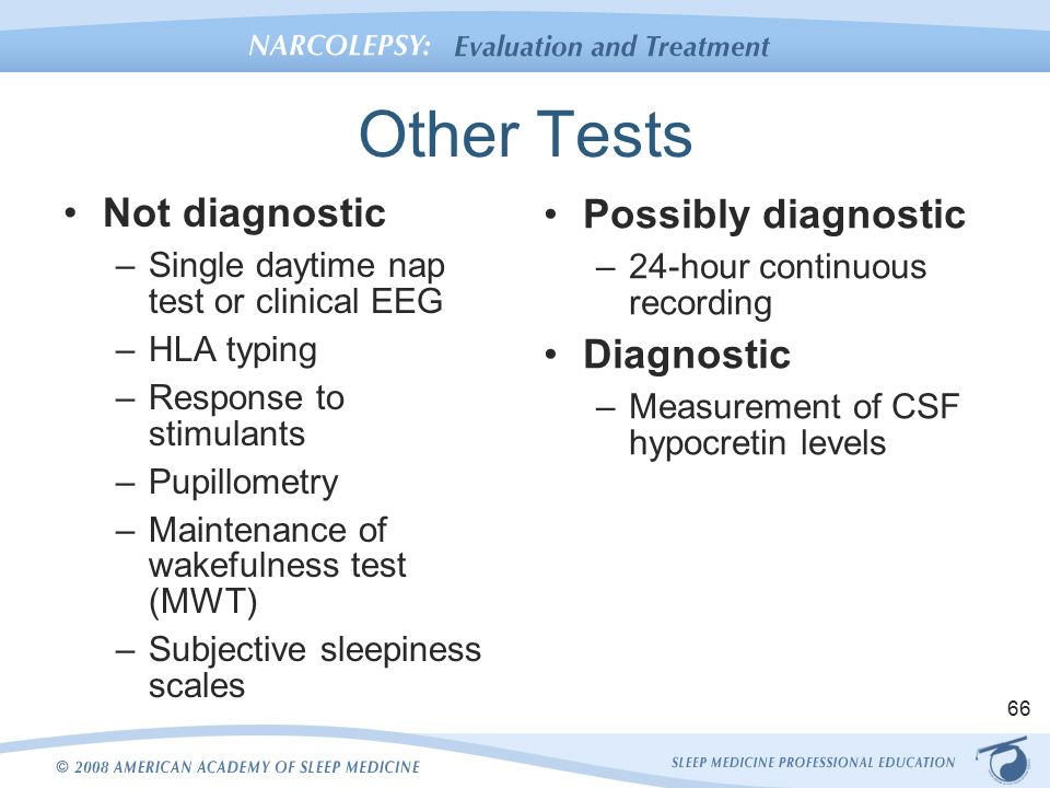 Other Tests Not diagnostic Possibly diagnostic Diagnostic