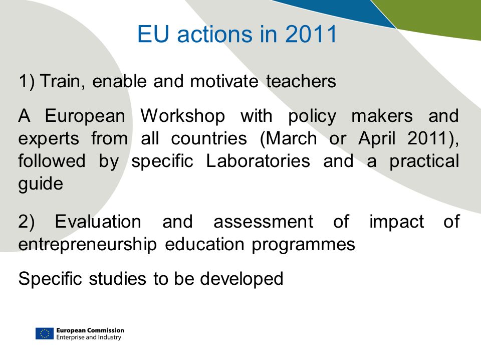 EU actions in ) Train, enable and motivate teachers