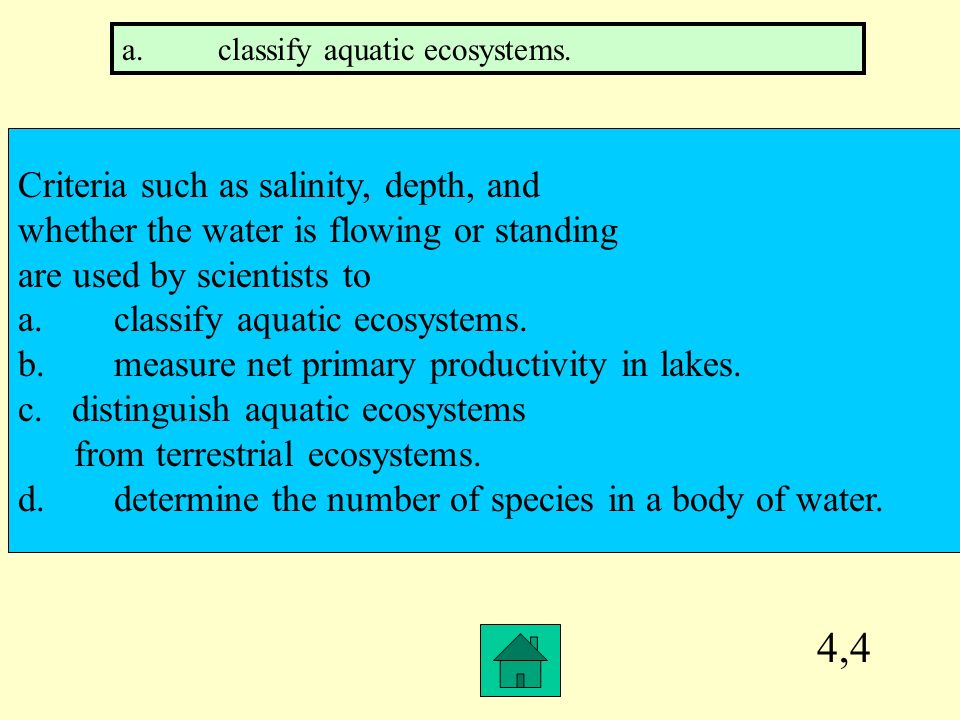4,4 Criteria such as salinity, depth, and