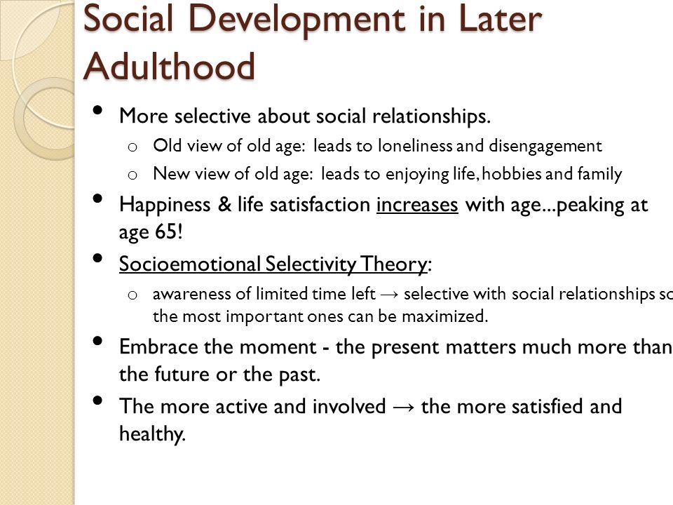 social development in old age 65