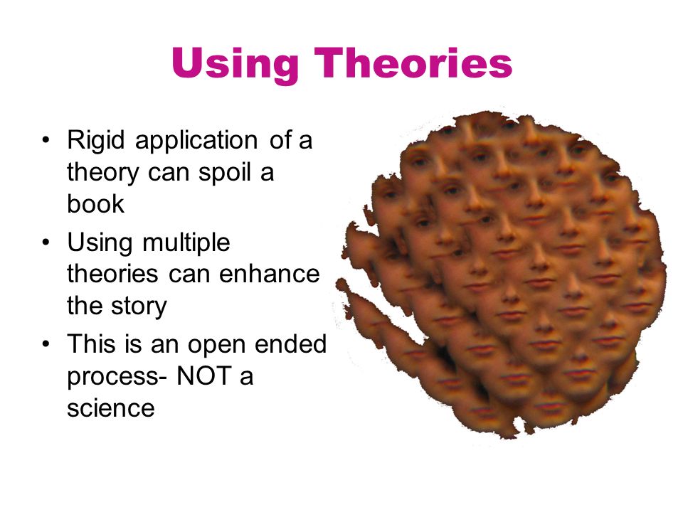 Using Theories Rigid application of a theory can spoil a book