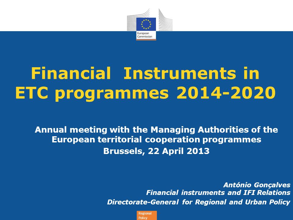 Financial Instruments in ETC programmes