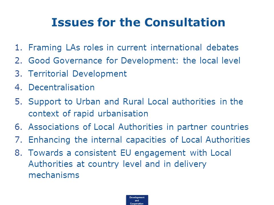 Issues for the Consultation