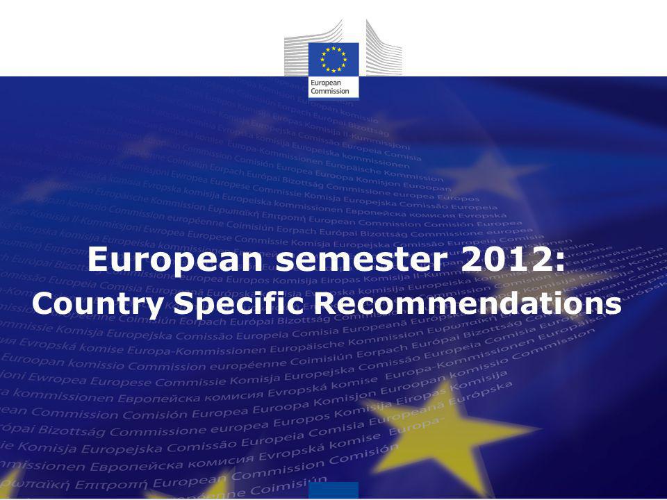 European semester 2012: Country Specific Recommendations