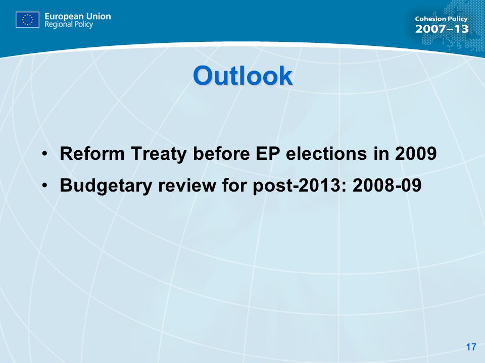 Outlook Reform Treaty before EP elections in 2009
