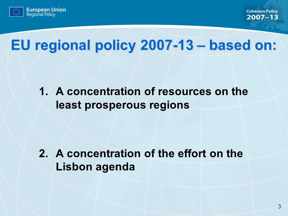 EU regional policy – based on: