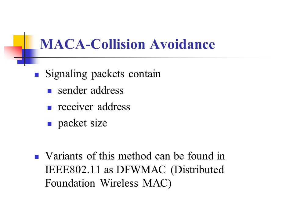 MACA-Collision Avoidance
