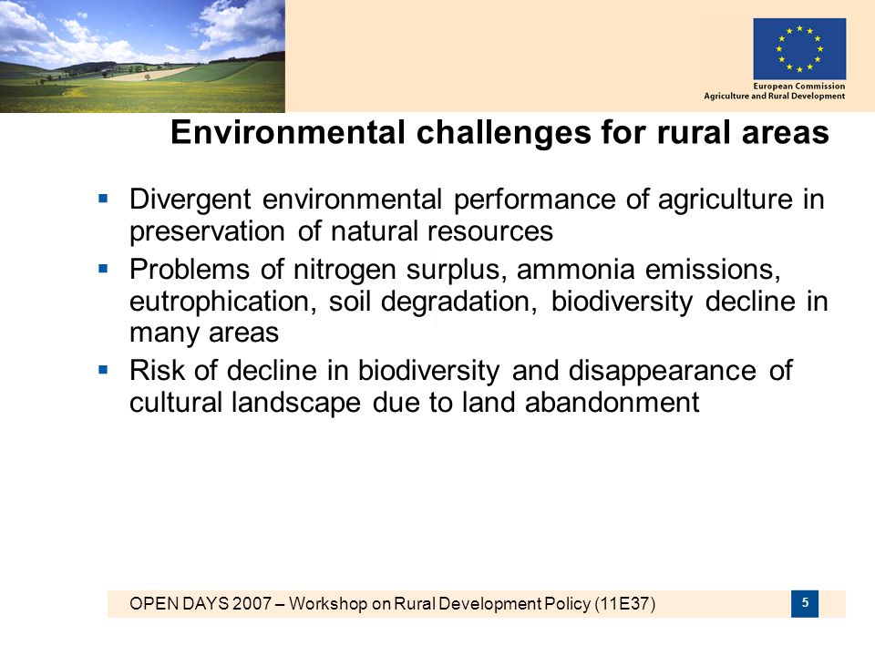 Environmental challenges for rural areas