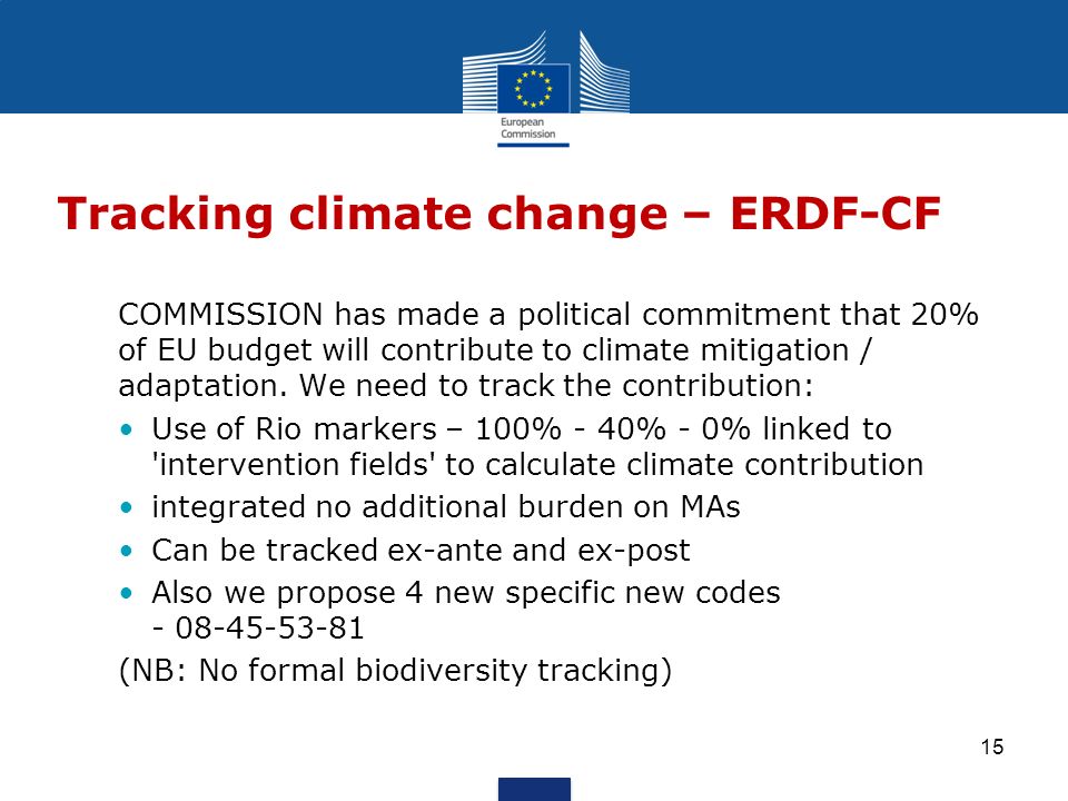 Tracking climate change – ERDF-CF