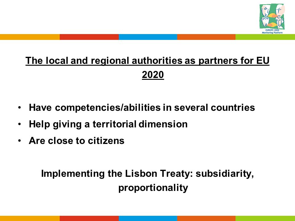 The local and regional authorities as partners for EU 2020