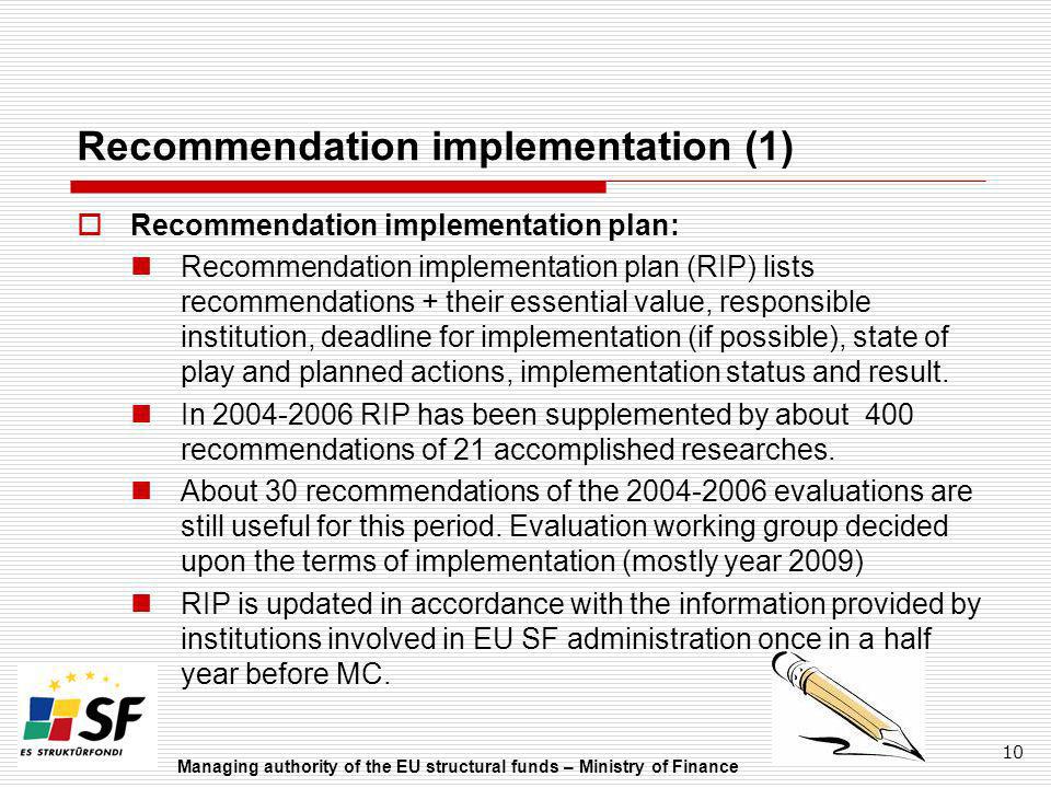 Recommendation implementation (1)