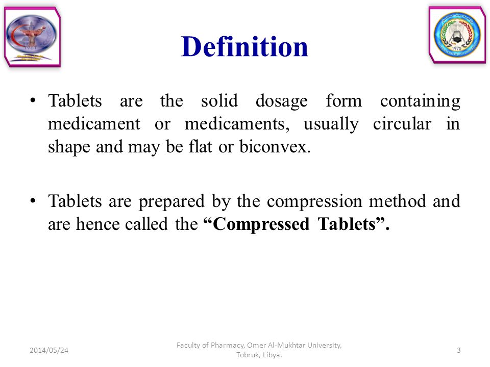 Solid Dosage Forms (Tablets) - ppt video online download