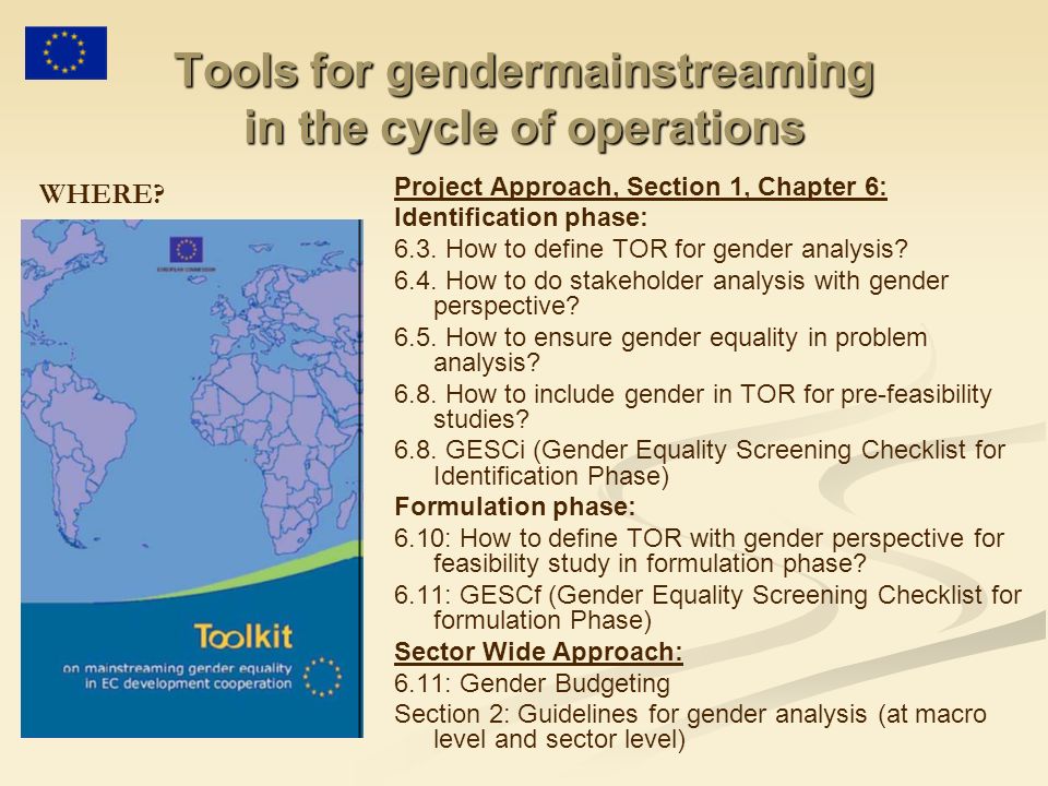 Tools for gendermainstreaming in the cycle of operations