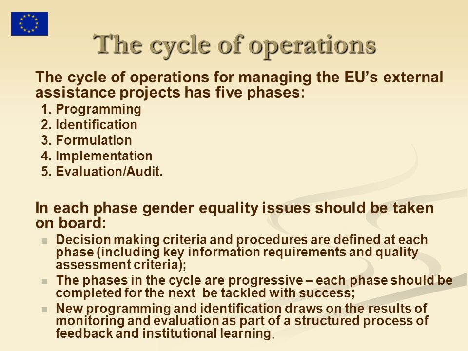 The cycle of operations