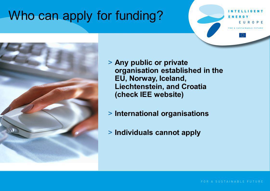 Who can apply for funding