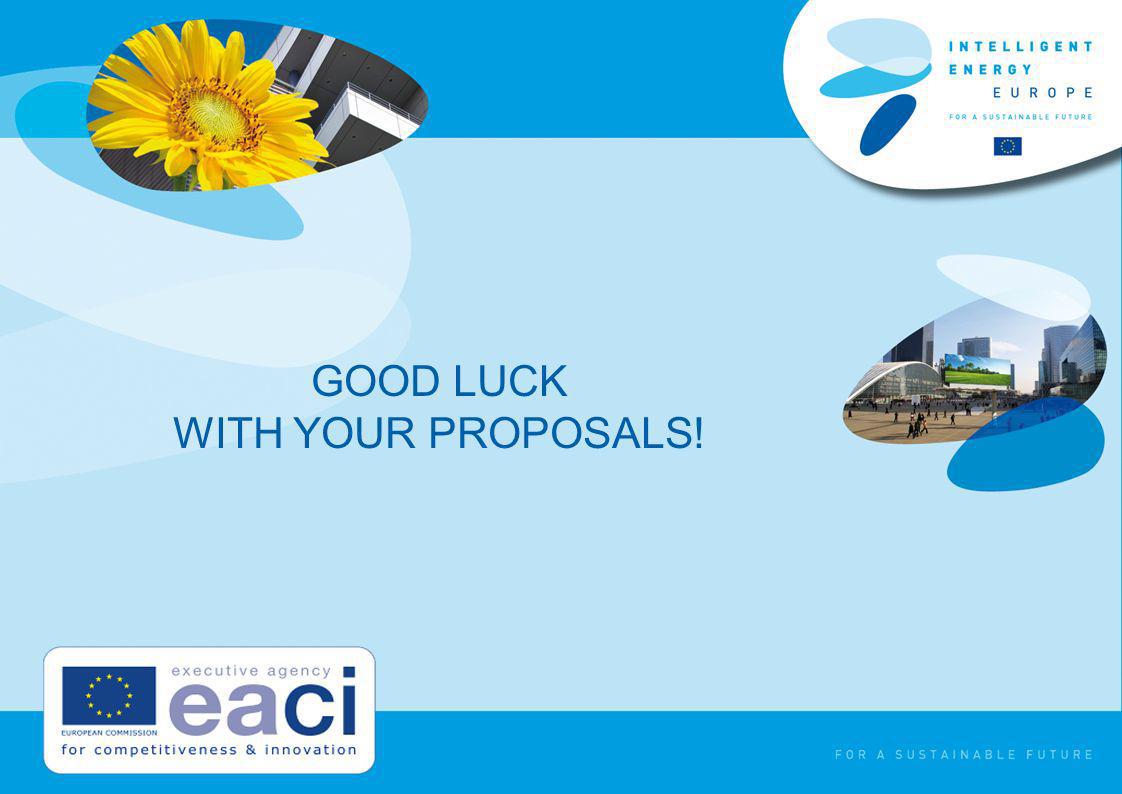 GOOD LUCK WITH YOUR PROPOSALS!
