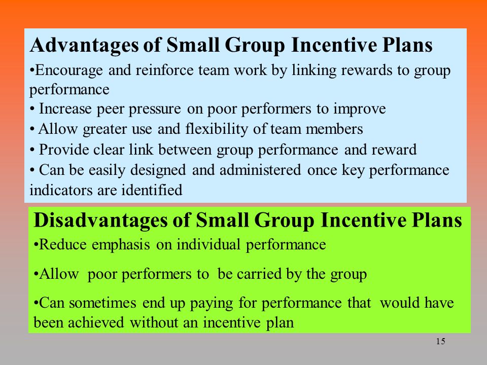 advantages of individual incentive plans