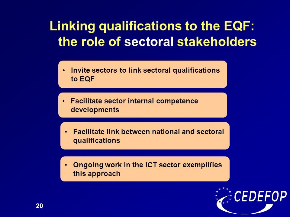Linking qualifications to the EQF: the role of sectoral stakeholders