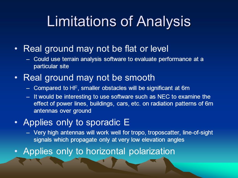 Limitations of Analysis