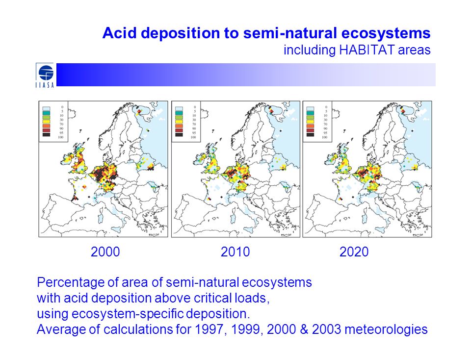 Acid deposition to semi-natural ecosystems including HABITAT areas