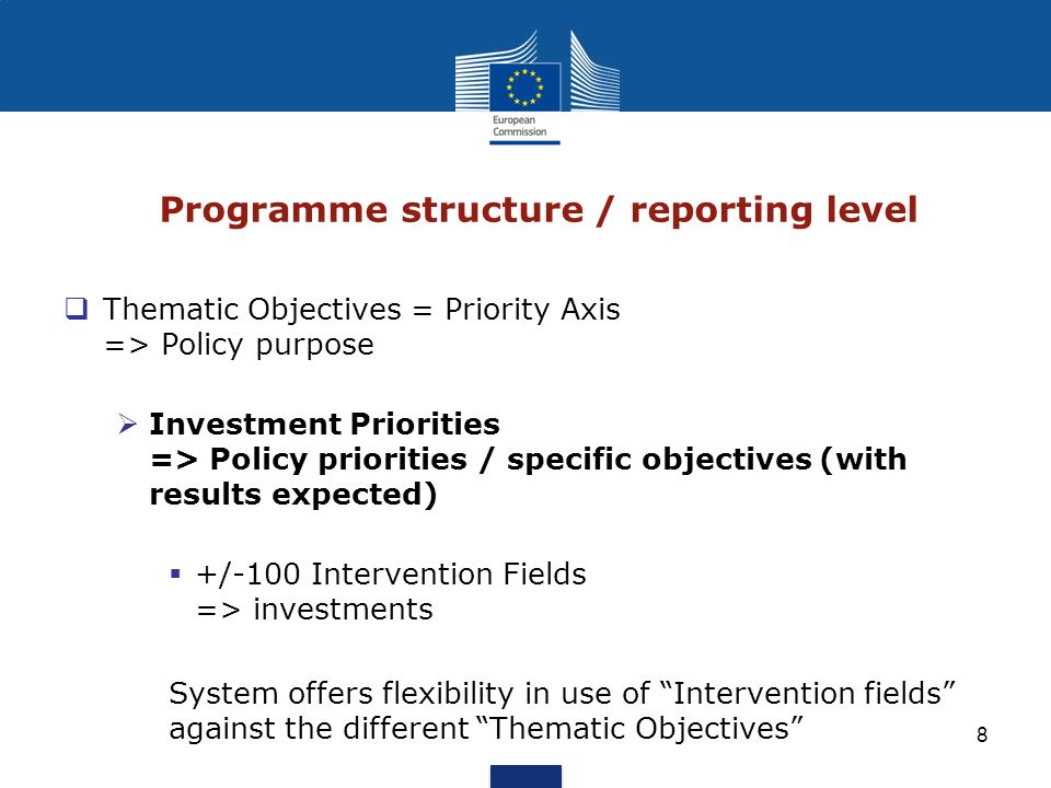 Programme structure / reporting level