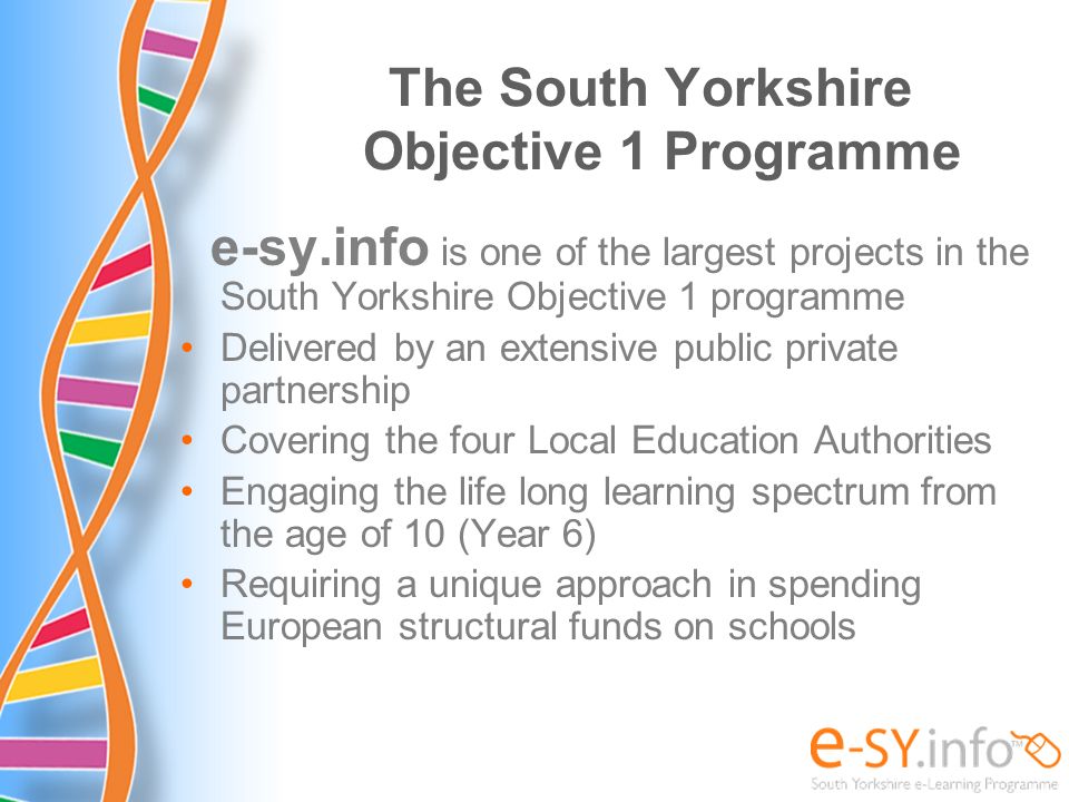 The South Yorkshire Objective 1 Programme