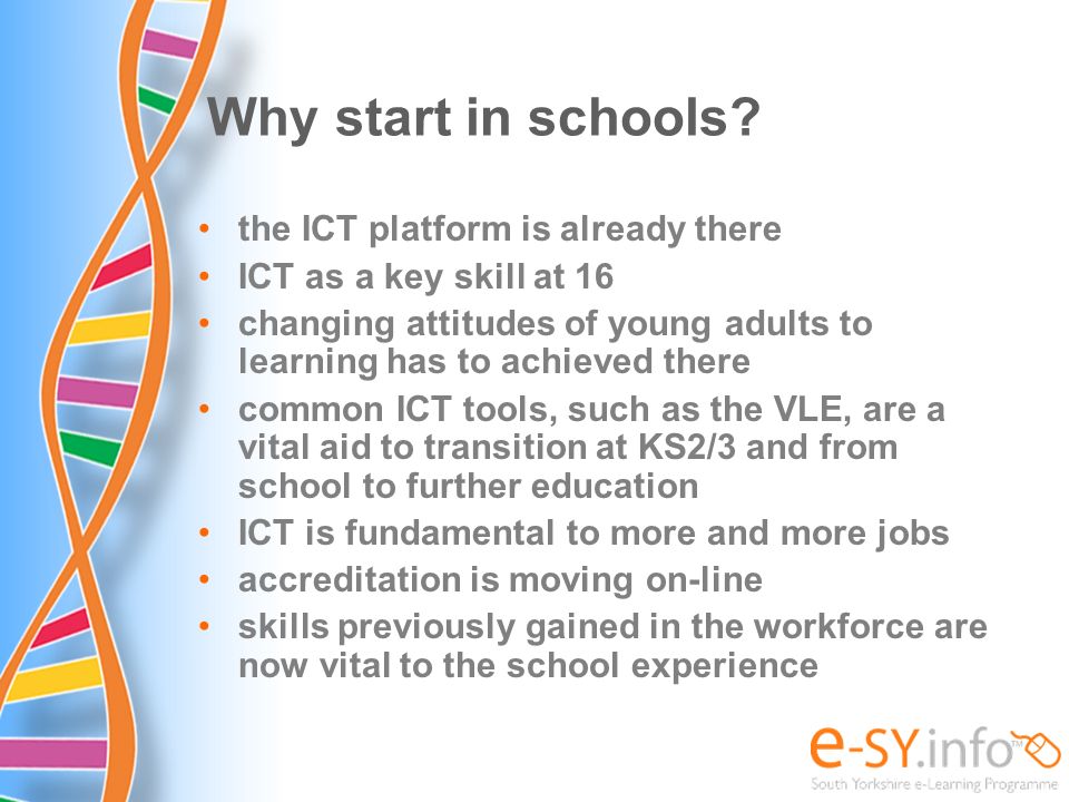 Why start in schools the ICT platform is already there
