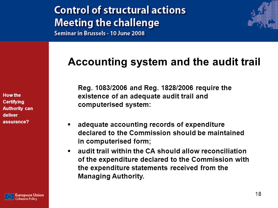 Accounting system and the audit trail