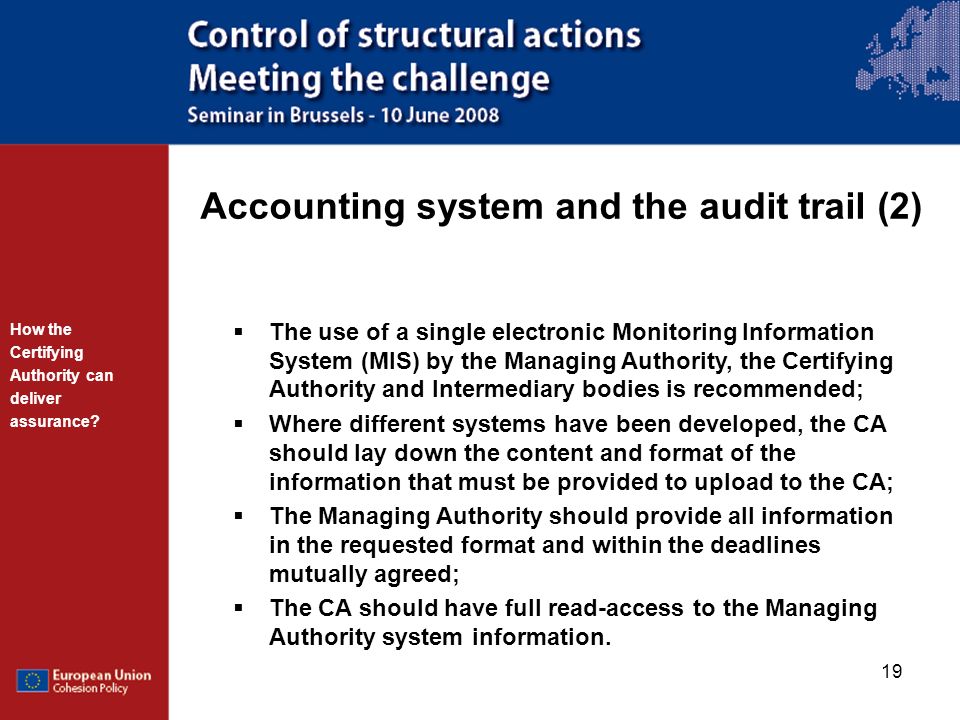 Accounting system and the audit trail (2)