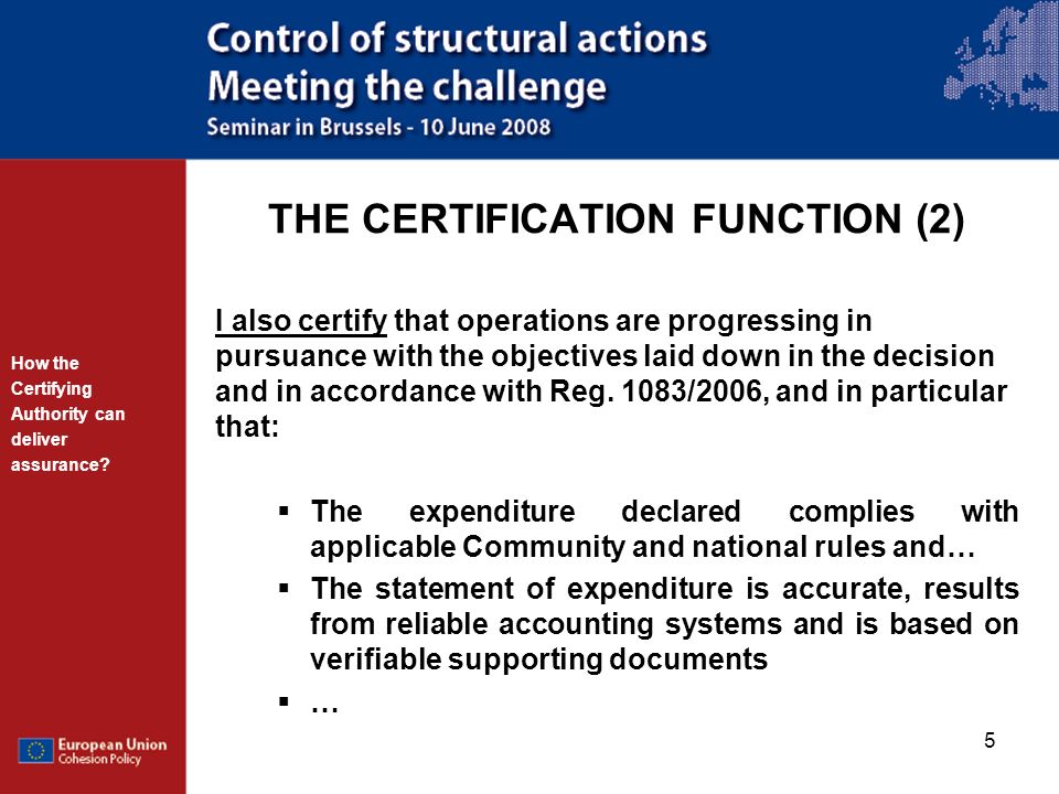 THE CERTIFICATION FUNCTION (2)