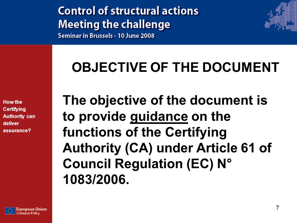 OBJECTIVE OF THE DOCUMENT